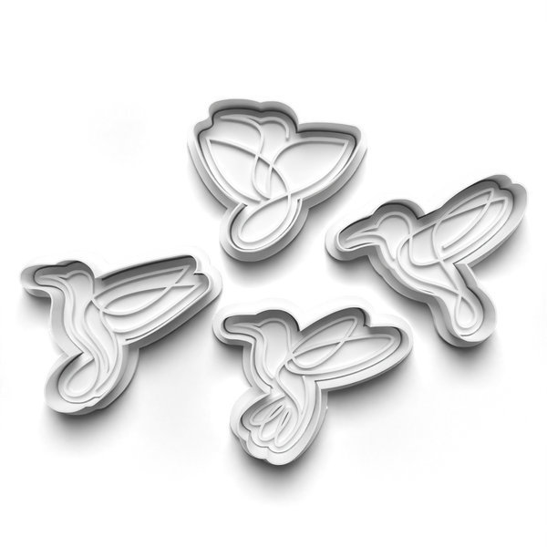 Hummingbird Theme Cookie Cutters Set + Stamps for Baking, Crafts, Play dough 0819