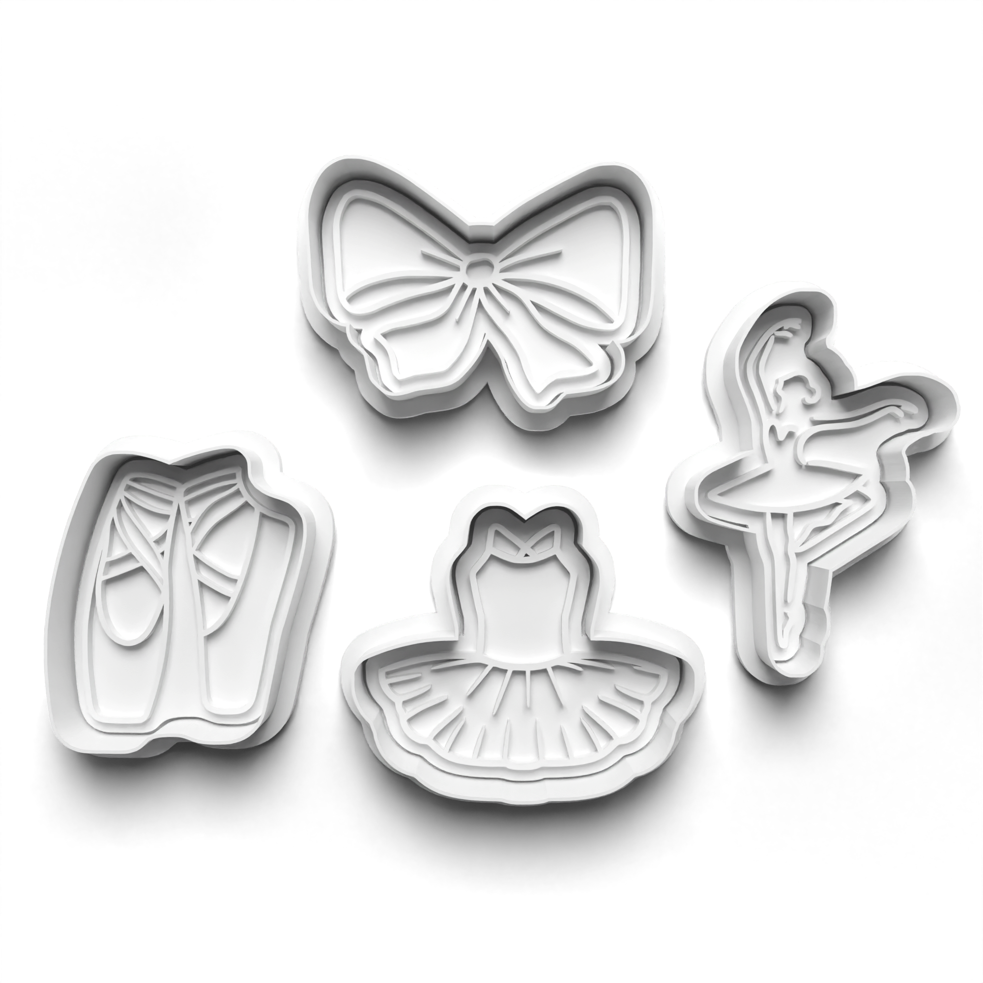 Ballet Theme Cookie Cutters Set + Stamps for Baking, Crafts, Play dough 0821