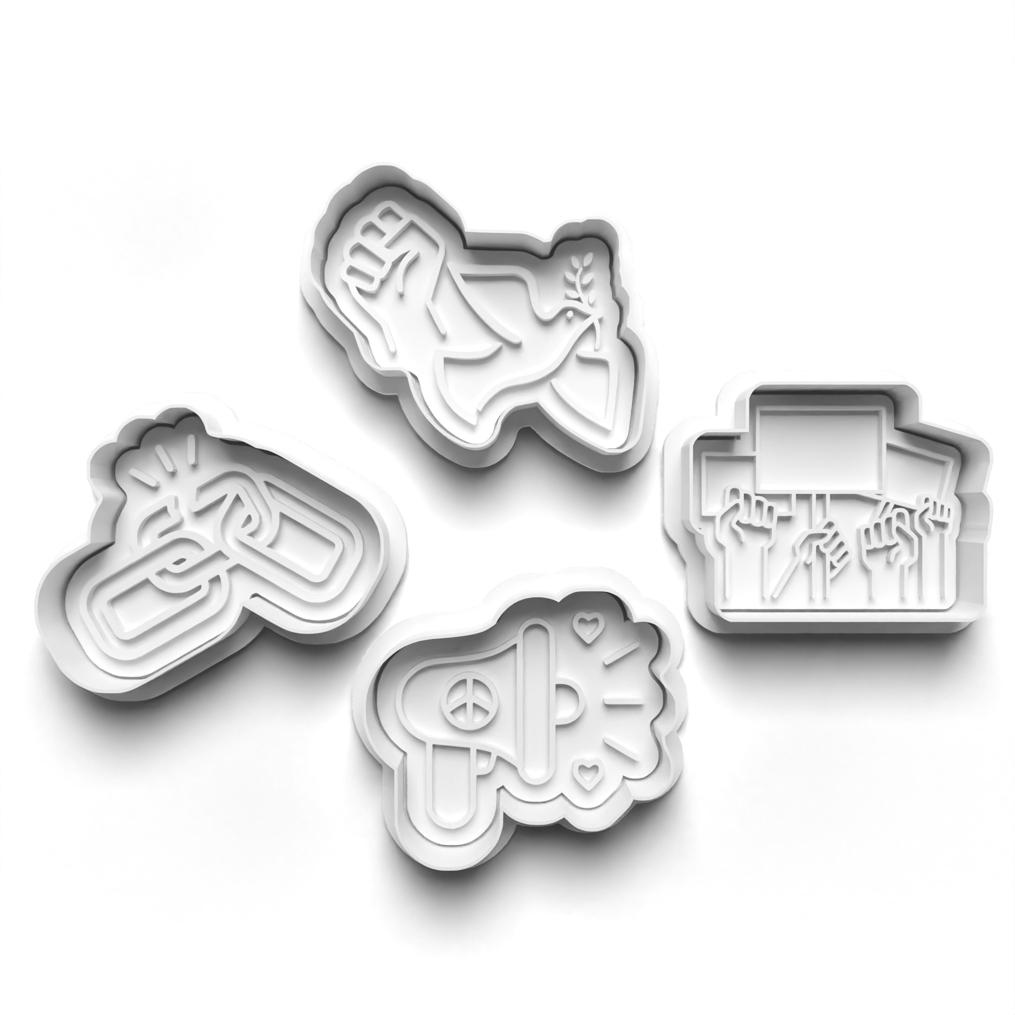 Resistance Theme Cookie Cutters Set + Stamps for Baking, Crafts, Dough 0829