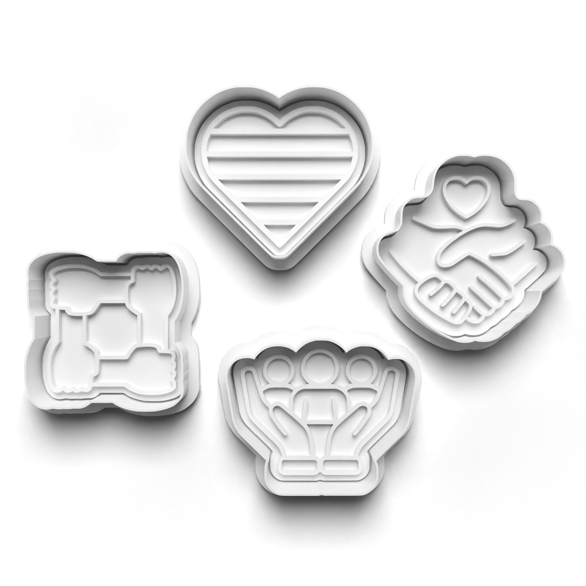 Inclusion Theme Cookie Cutters Set + Stamps for Baking, Crafts, Dough 0830