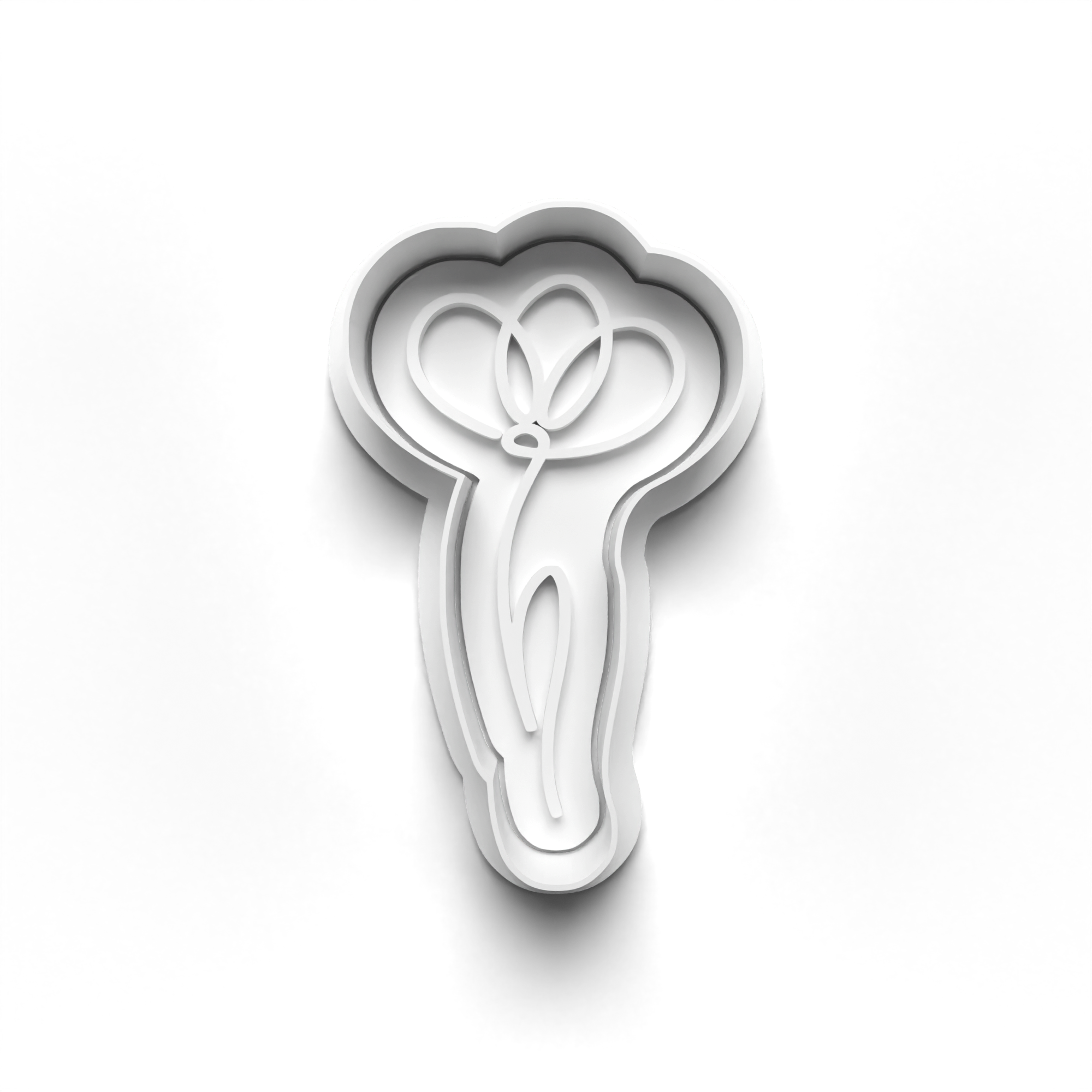 Flower Line Art Theme Cookie Cutters Set + Stamps for Baking, Crafts, Dough 0834