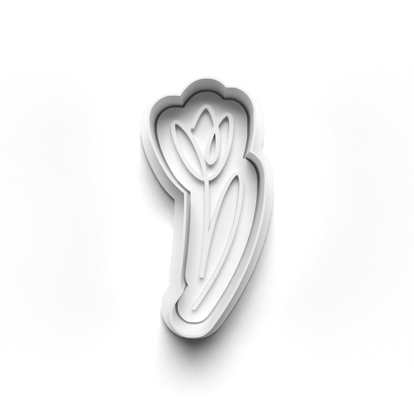 Flower Line Art Theme Cookie Cutters Set + Stamps for Baking, Crafts, Dough 0834