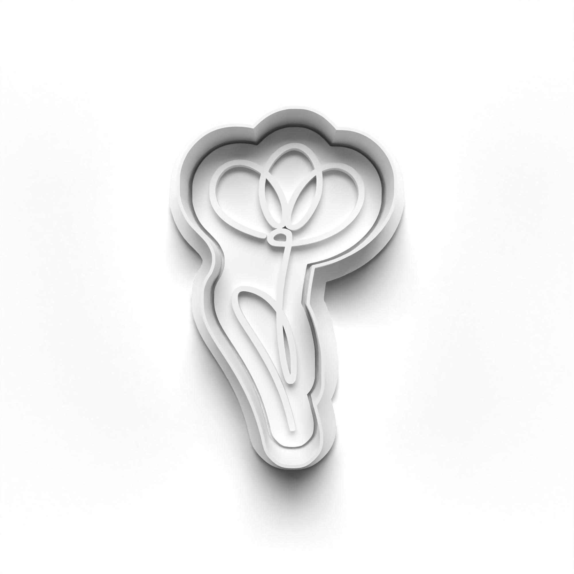 Flower Line Art Theme Cookie Cutters Set + Stamps for Baking, Crafts, Dough 0834