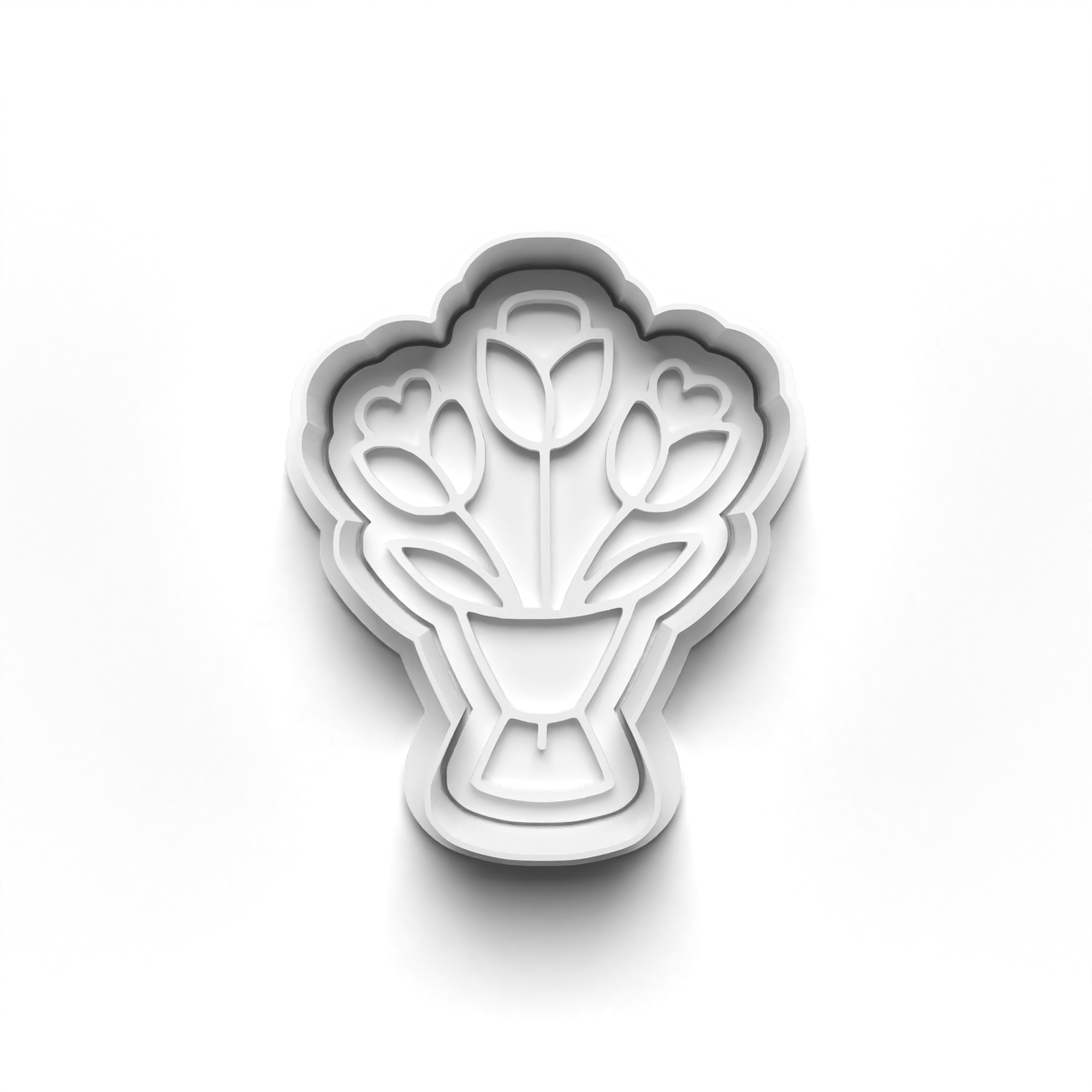 Flower Bouquet Theme Cookie Cutters Set + Stamps for Baking, Crafts, Dough 0838