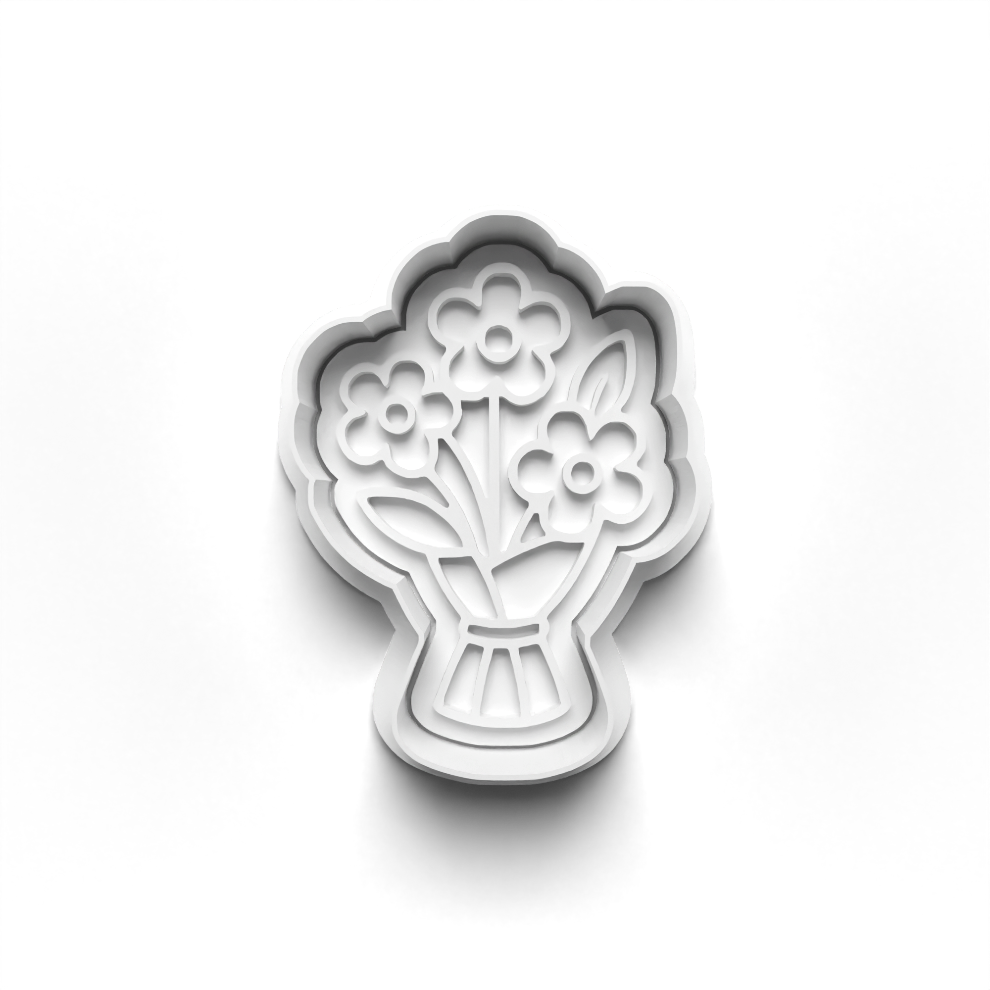 Flower Bouquet Theme Cookie Cutters Set + Stamps for Baking, Crafts, Dough 0838