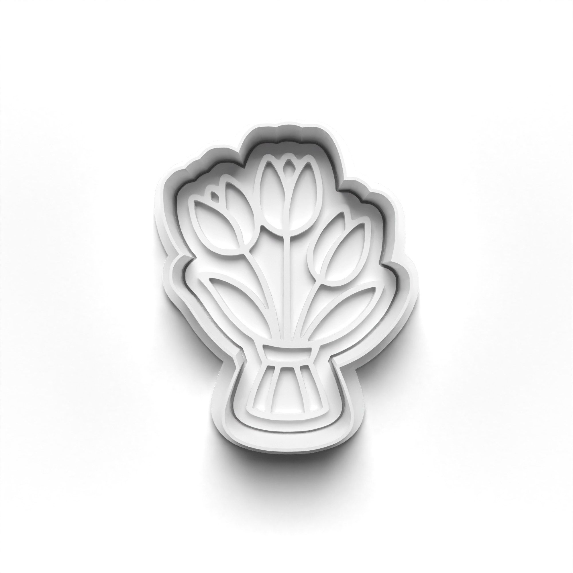 Flower Bouquet Theme Cookie Cutters Set + Stamps for Baking, Crafts, Dough 0838