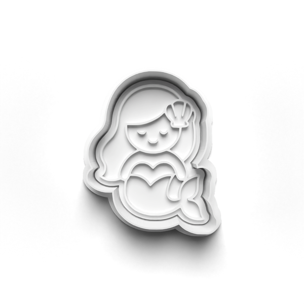 Mermaid Theme Cookie Cutters Set + Stamps for Baking, Crafts, Dough 0841