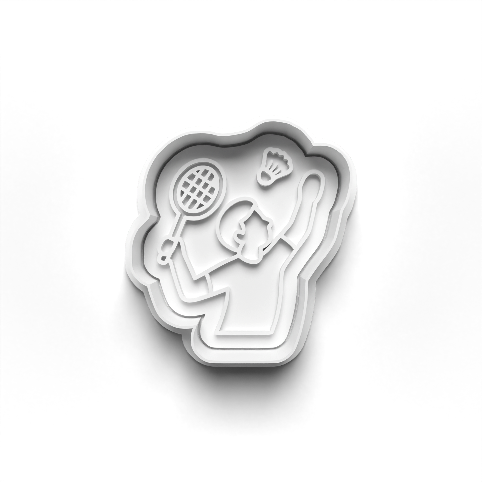 Badminton Theme Cookie Cutters Set + Stamps for Baking, Crafts, Dough 0852