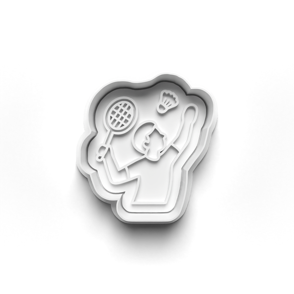 Badminton Theme Cookie Cutters Set + Stamps for Baking, Crafts, Dough 0852