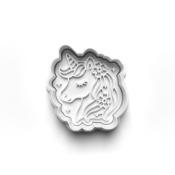 Unicorn Theme Cookie Cutters Set + Stamps for Baking, Crafts, Dough 0868