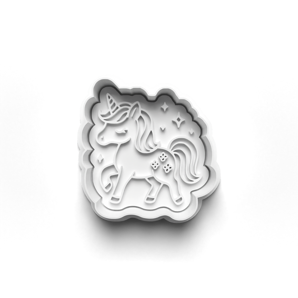 Unicorn Theme Cookie Cutters Set + Stamps for Baking, Crafts, Dough 0868