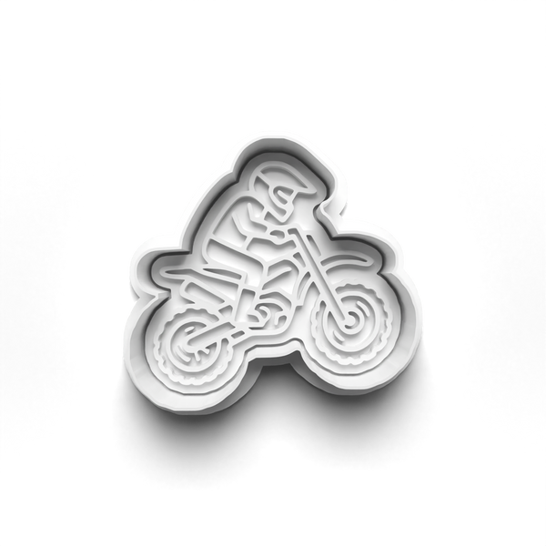 Dirt Bike Theme Cookie Cutters Set + Stamps for Baking, Crafts, Dough 0874