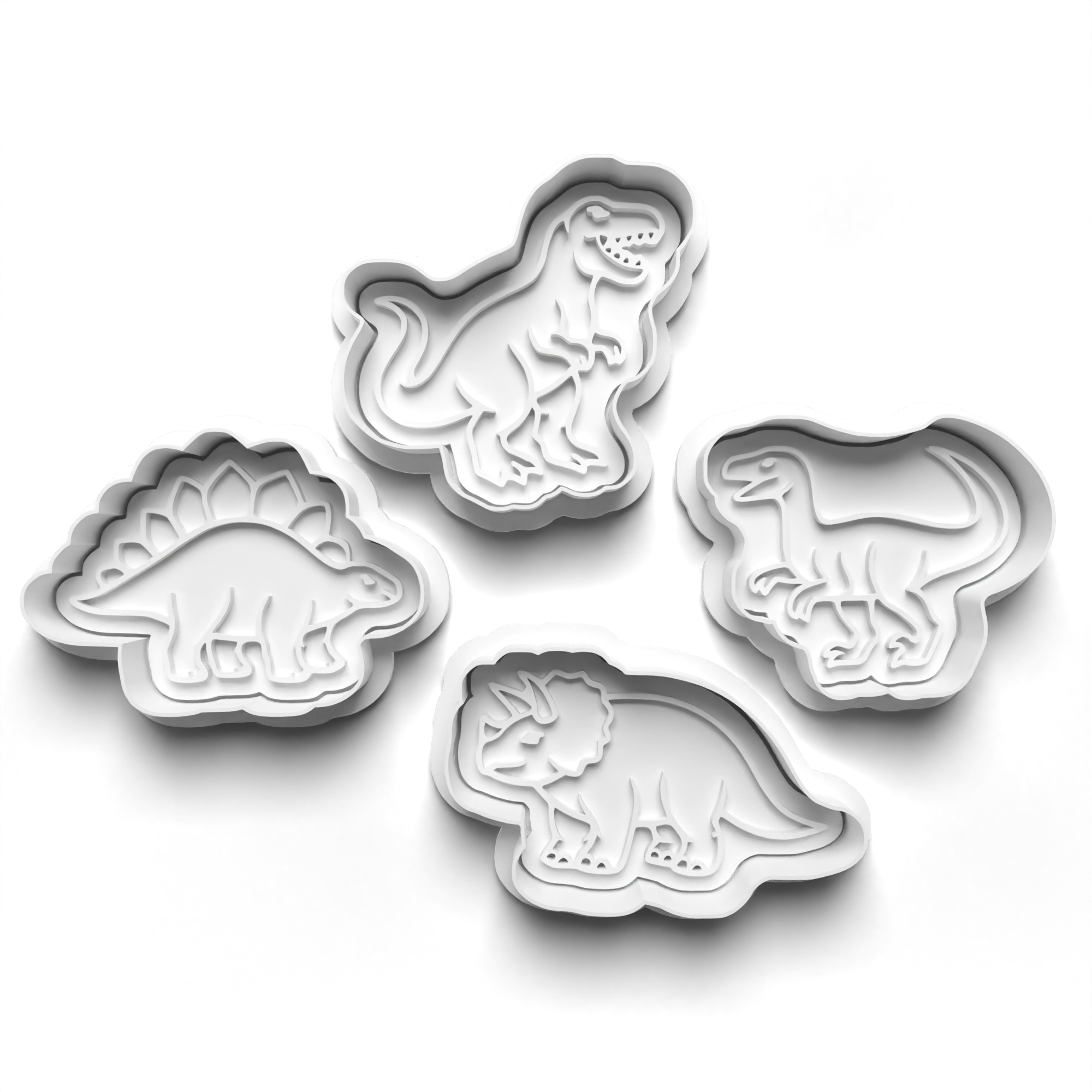 Dinosaurs Theme Cookie Cutters Set + Stamps for Baking, Crafts, Dough 1056