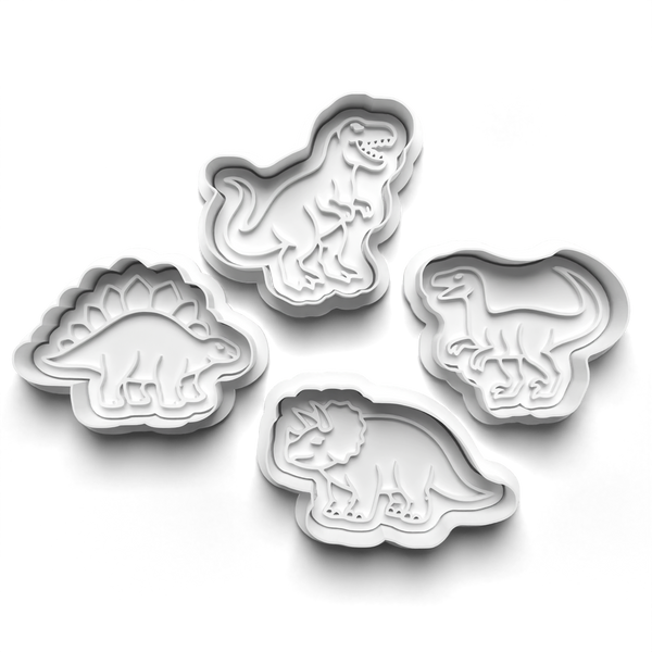 Dinosaurs Theme Cookie Cutters Set + Stamps for Baking, Crafts, Dough 1056