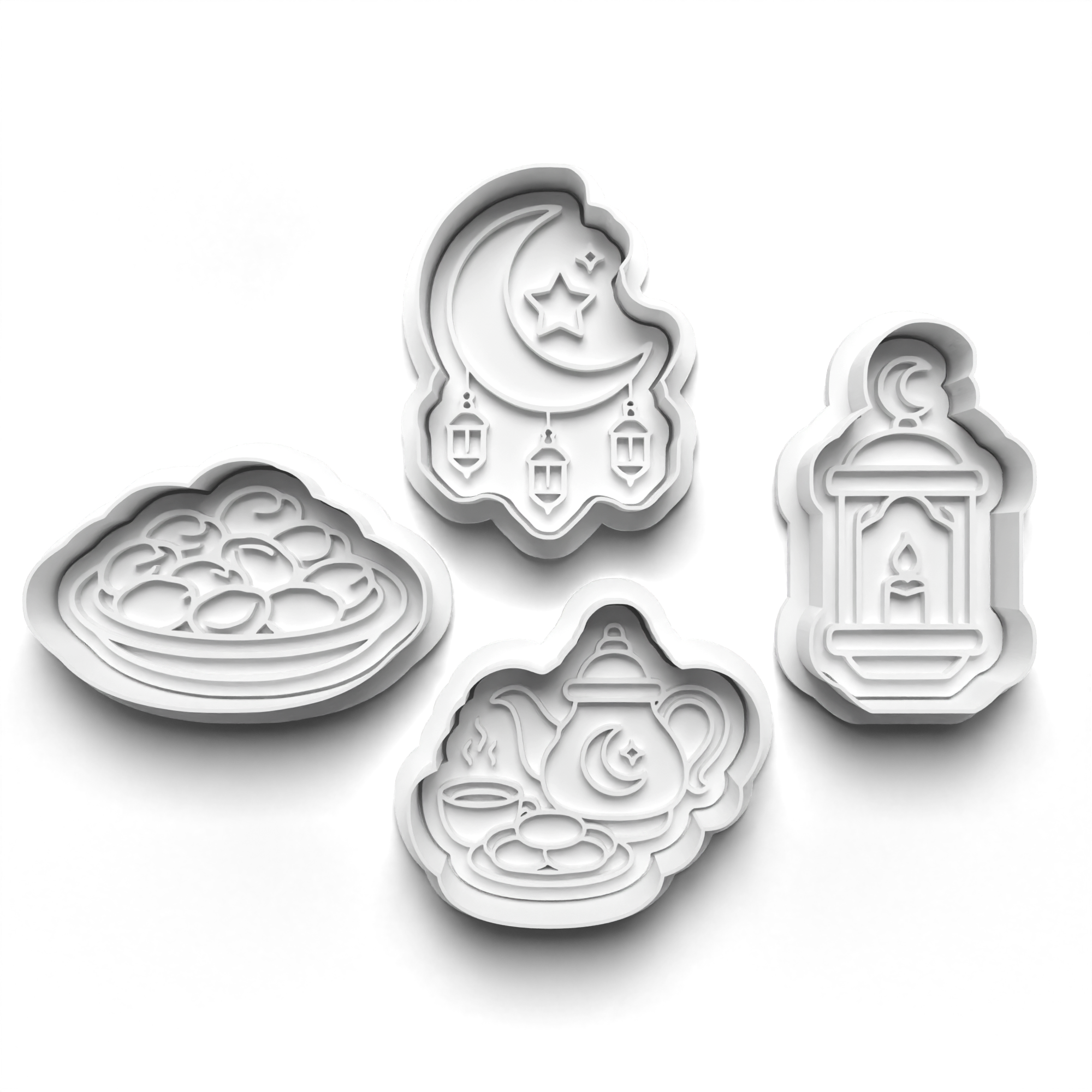 Ramadan Theme Cookie Cutters Set + Stamps for Baking, Crafts, Dough 1065