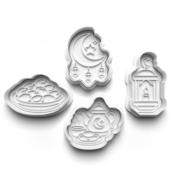 Ramadan Theme Cookie Cutters Set + Stamps for Baking, Crafts, Dough 1065