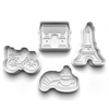 Paris Theme Cookie Cutters Set + Stamps for Baking, Crafts, Play dough 1072
