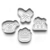 Garden Flowers Theme Cookie Cutters Set + Stamps for Baking, Cookies, Crafts 1077