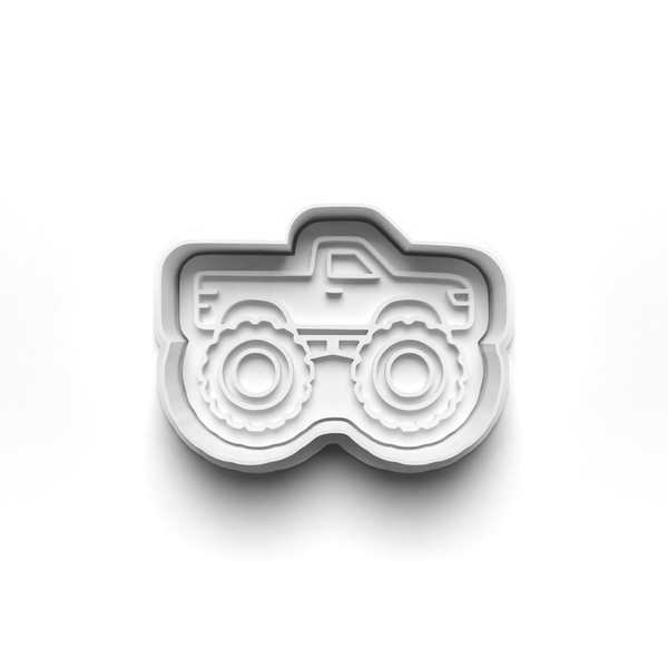 Monster Truck Theme Cookie Cutters Set + Stamps for Baking, Cookies, Crafts 1081