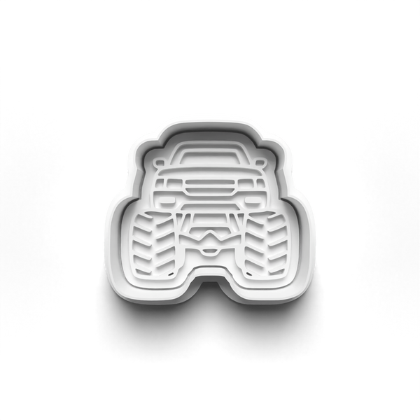 Monster Truck Theme Cookie Cutters Set + Stamps for Baking, Cookies, Crafts 1081