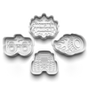 Monster Truck Theme Cookie Cutters Set + Stamps for Baking, Cookies, Crafts 1081