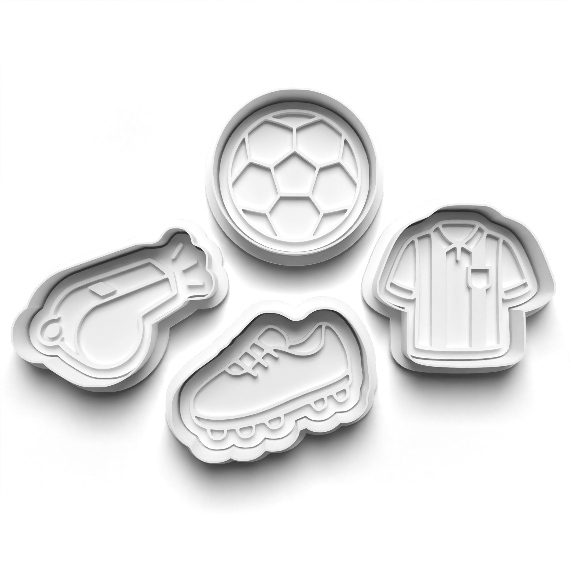 Soccer Theme Cookie Cutters Set + Stamps for Baking, Cookies, Crafts 1084