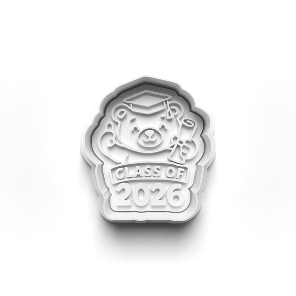 Class of 2026 Theme Cookie Cutters Set + Stamps for Baking, Cookies, Crafts 1089