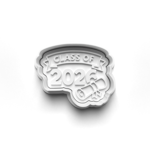 Class of 2026 Theme Cookie Cutters Set + Stamps for Baking, Cookies, Crafts 1089