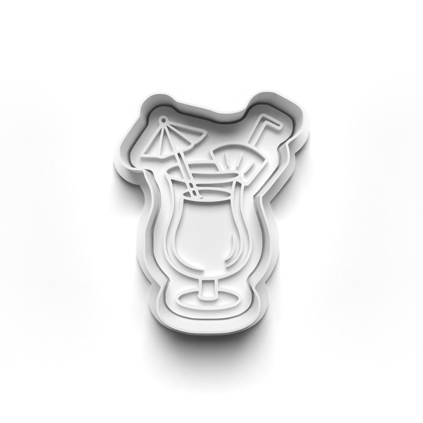 Cocktails Theme Cookie Cutters Set + Stamps for Baking, Cookies, Crafts 1090