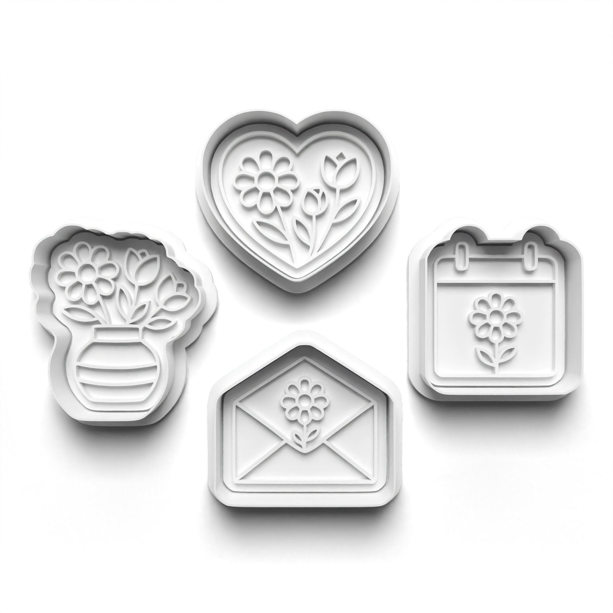 Mothers Day Theme Cookie Cutters Set + Stamps for Baking, Cookies, Crafts 1095