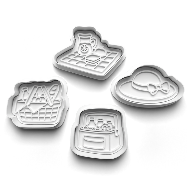 Picnic Theme Cookie Cutters Set + Stamps for Baking, Cookies, Crafts 1101