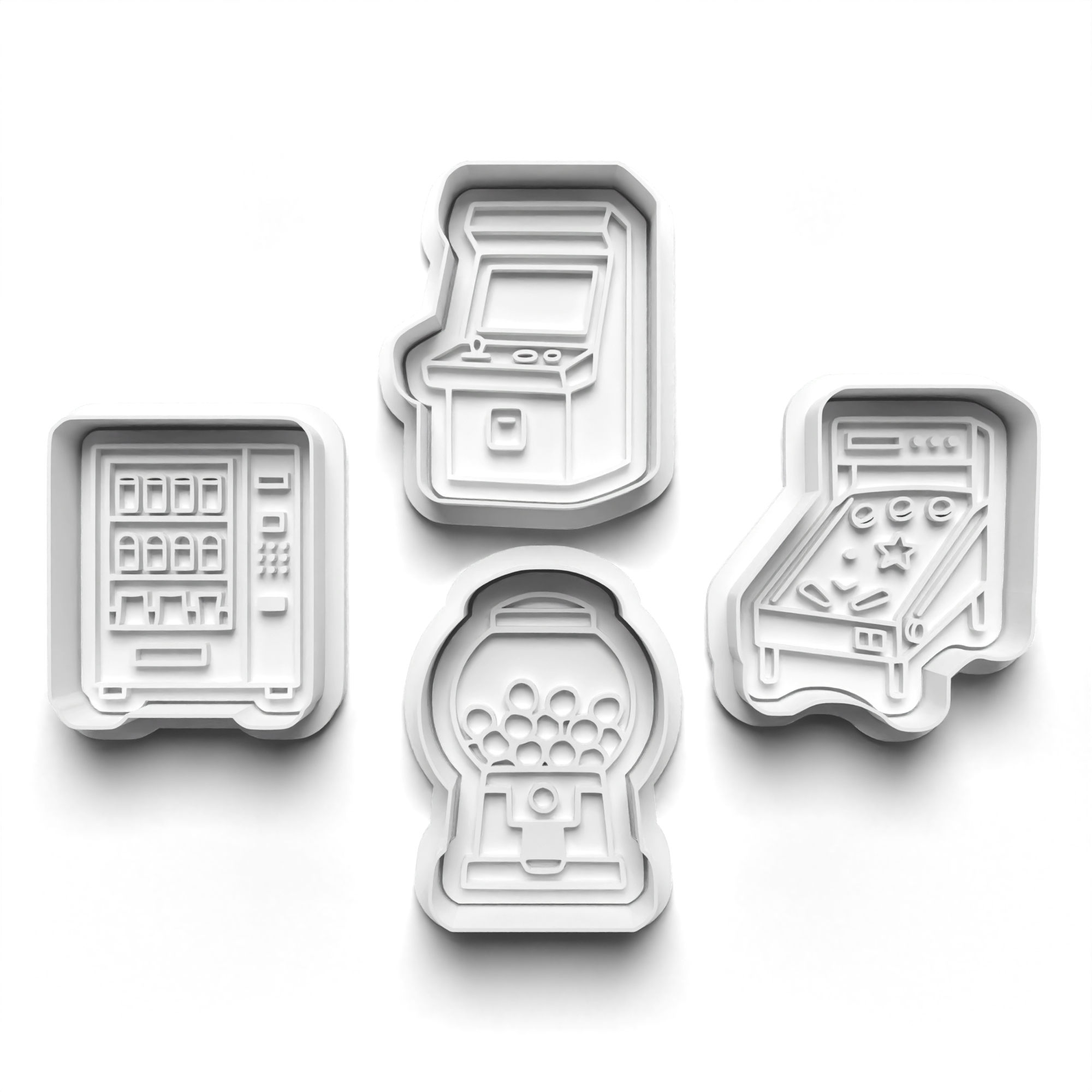 Retro Theme Cookie Cutters Set + Stamps for Baking, Cookies, Crafts 1103