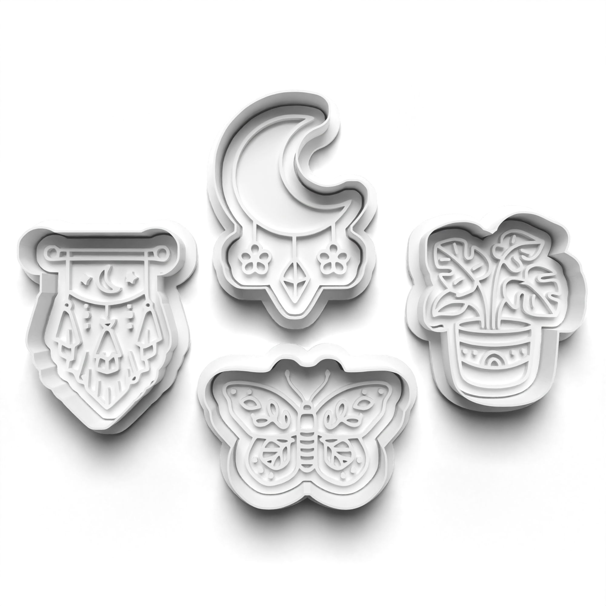 Boho Celestial Theme Cookie Cutters Set + Stamps for Baking, Cookies, Crafts 1107