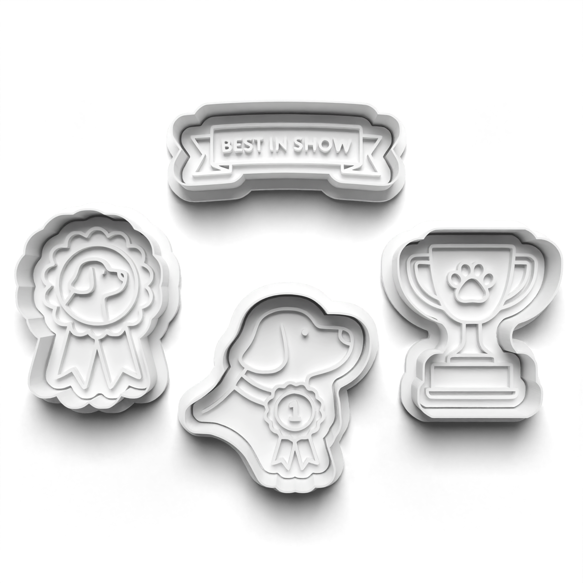 Dog Show Theme Cookie Cutters Set + Stamps for Baking, Cookies, Crafts 1110