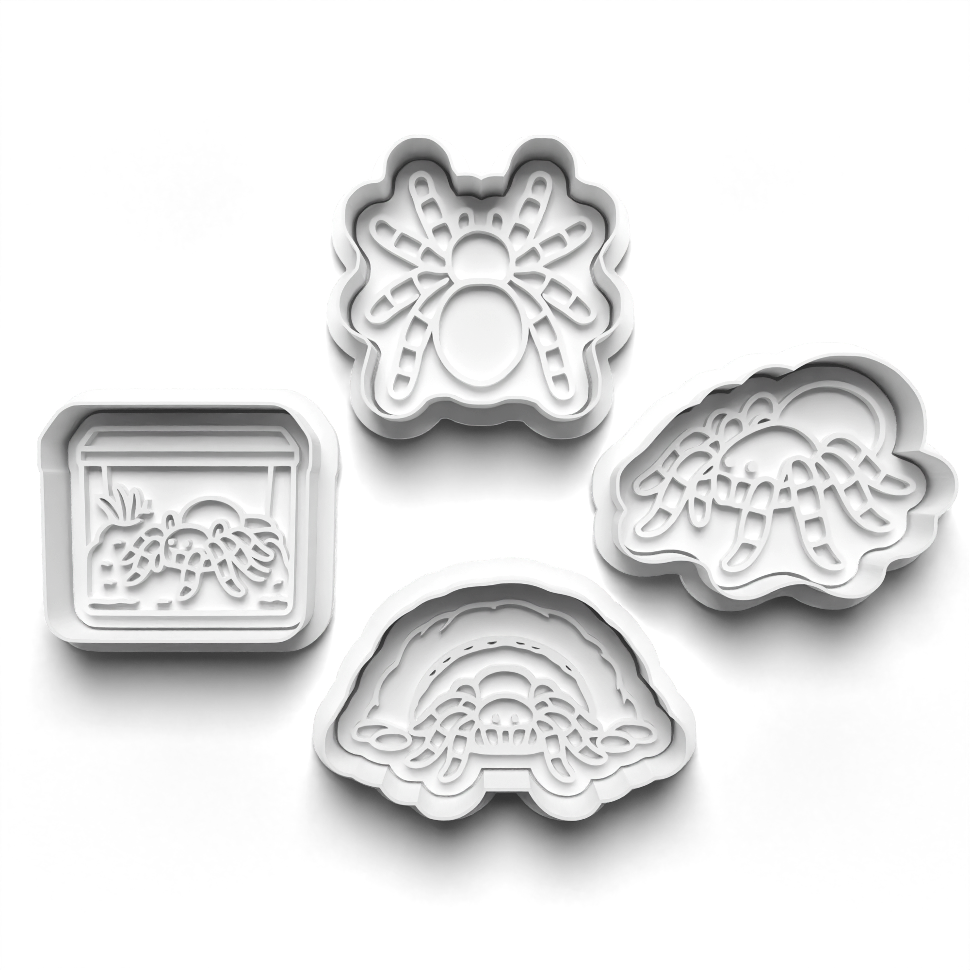 Tarantula Theme Cookie Cutters Set + Stamps for Baking, Cookies, Crafts 1111