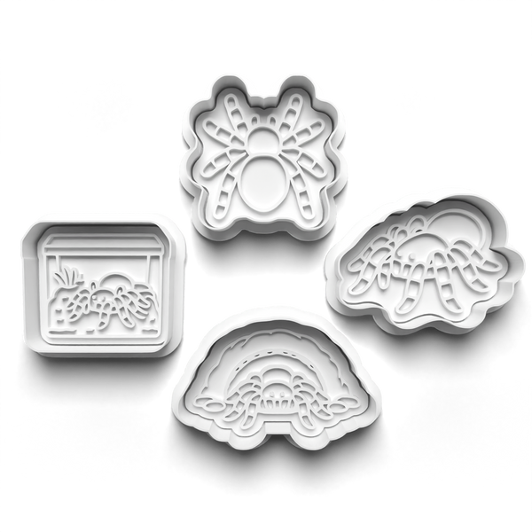 Tarantula Theme Cookie Cutters Set + Stamps for Baking, Cookies, Crafts 1111