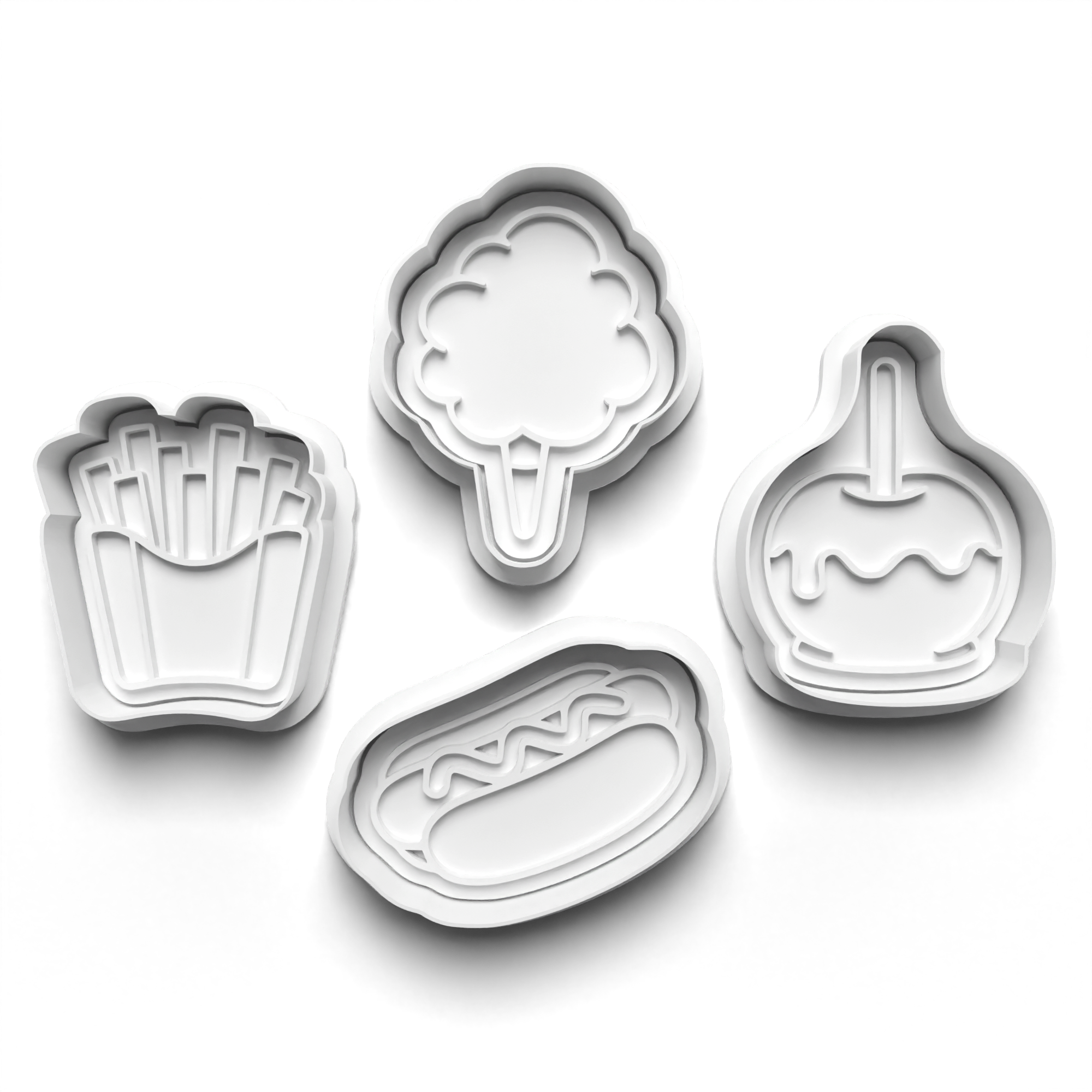 Festival Food Theme Cookie Cutters Set + Stamps for Baking, Crafts 1112