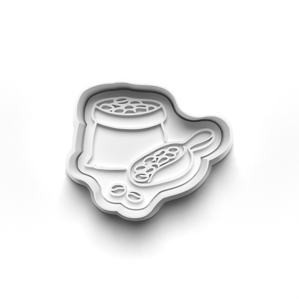 Moka Pot Coffee Theme Cookie Cutters Set + Stamps for Baking, Cookies, Crafts 1113
