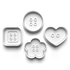 Classic Buttons Theme Cookie Cutters Set + Stamps for Baking, Crafts 1114