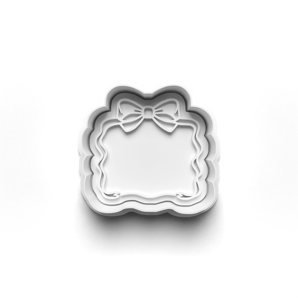 Ribbon Frame Cookie Cutters Set + Stamps for Baking, Cookies, Crafts 1117