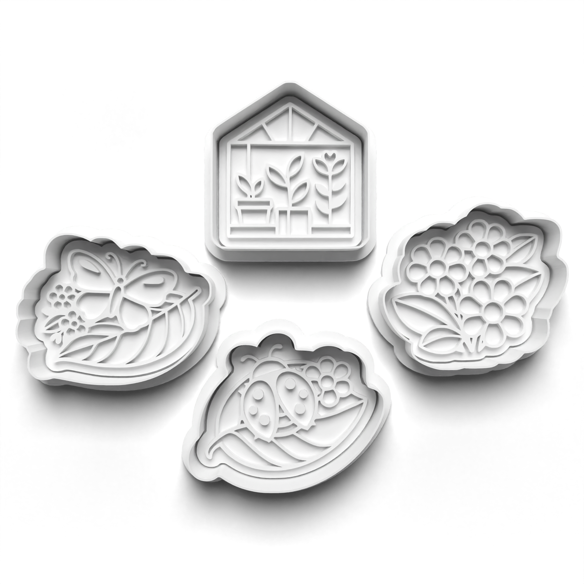 Botanical Garden Theme Cookie Cutters Set + Stamps for Baking, Cookies, Crafts 1124