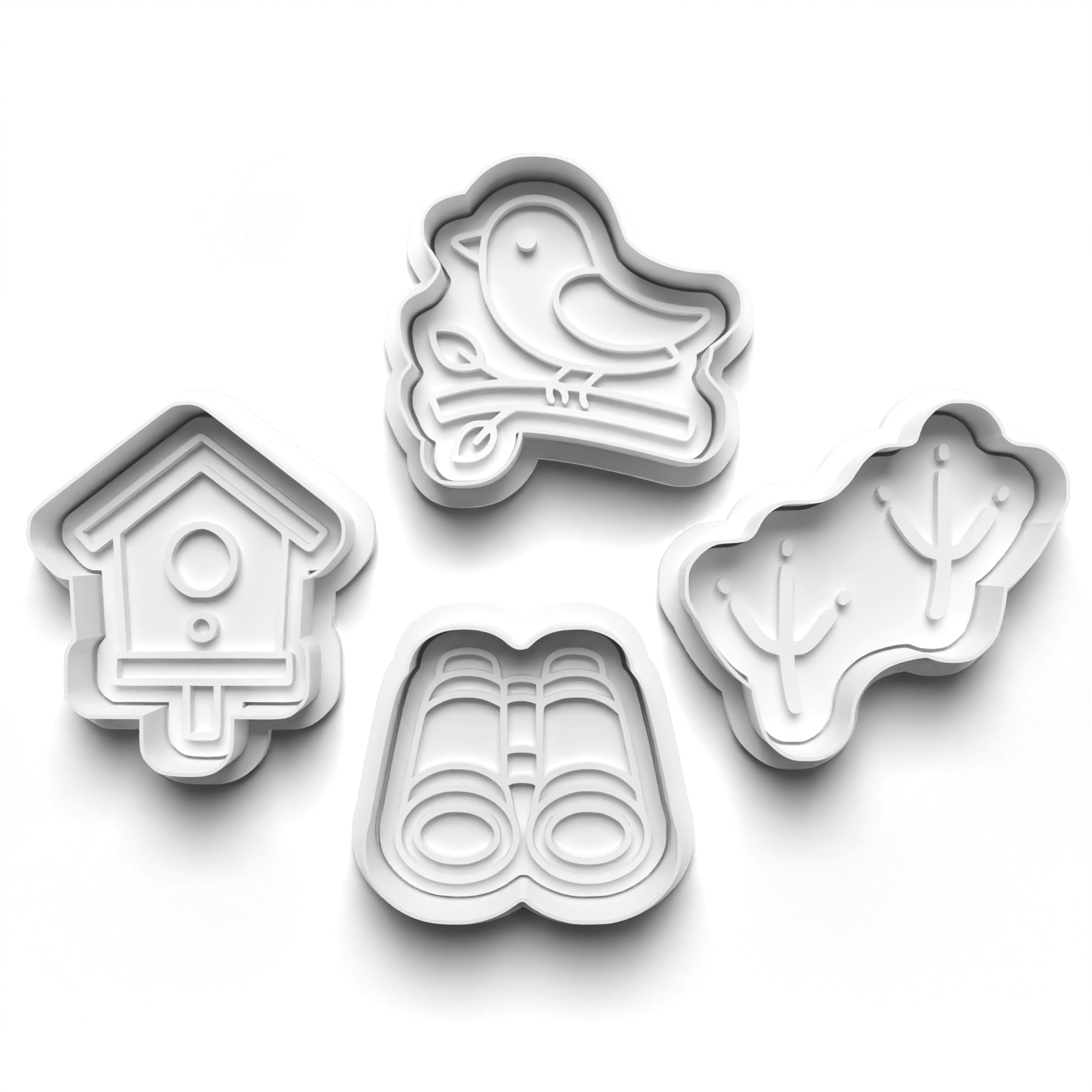 Bird Watching Theme Cookie Cutters Set + Stamps for Baking, Cookies, Crafts 1125