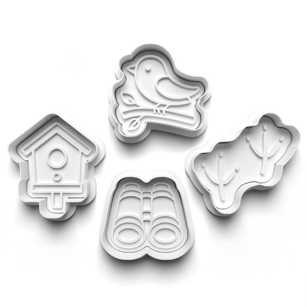 Bird Watching Theme Cookie Cutters Set + Stamps for Baking, Cookies, Crafts 1125