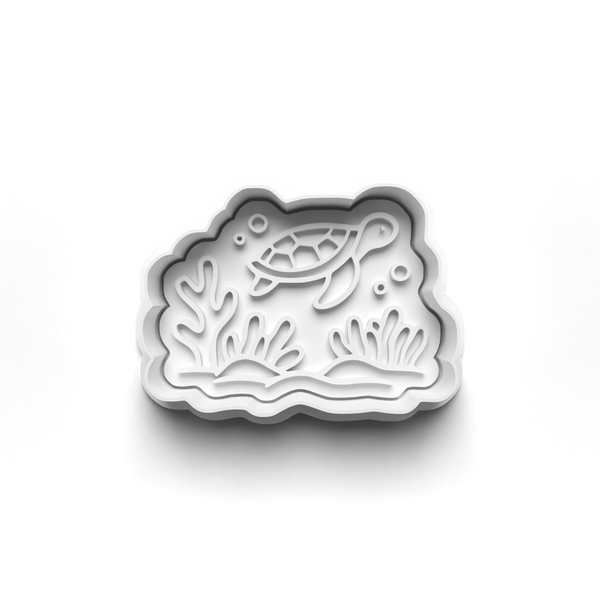 Coral Reef Theme Cookie Cutters Set + Stamps for Baking, Cookies, Crafts 1127