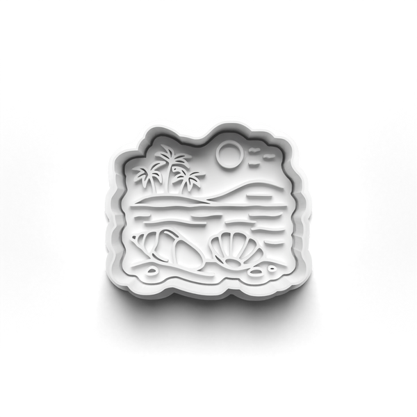 Coral Reef Theme Cookie Cutters Set + Stamps for Baking, Cookies, Crafts 1127