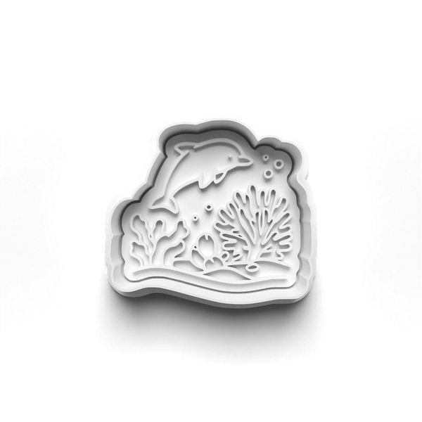 Coral Reef Theme Cookie Cutters Set + Stamps for Baking, Cookies, Crafts 1127