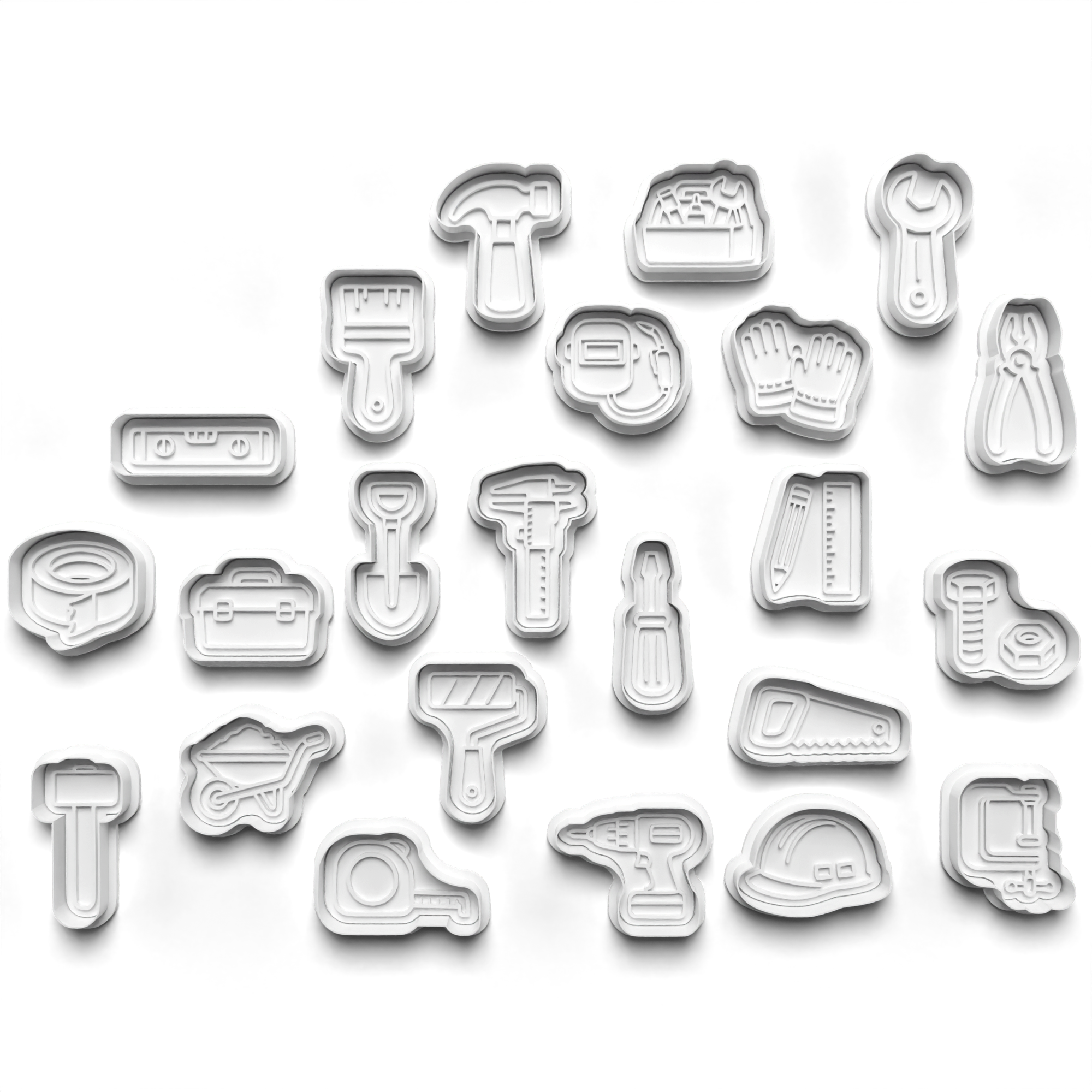 Tools Mini Cutter Set 23 Cookie Cutters Set + Stamps for Baking, Crafts, Cookies 1128