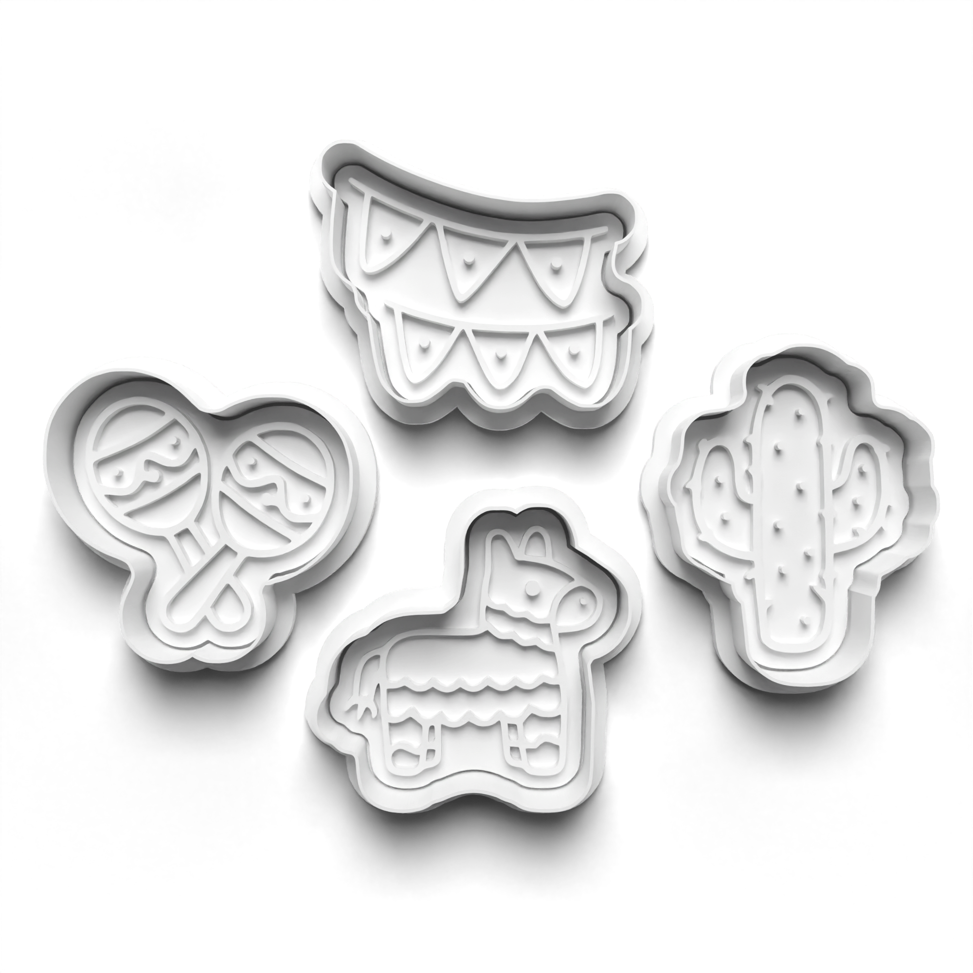 Fiesta Party Theme Cookie Cutters Set + Stamps for Baking, Cookies, Crafts 1130