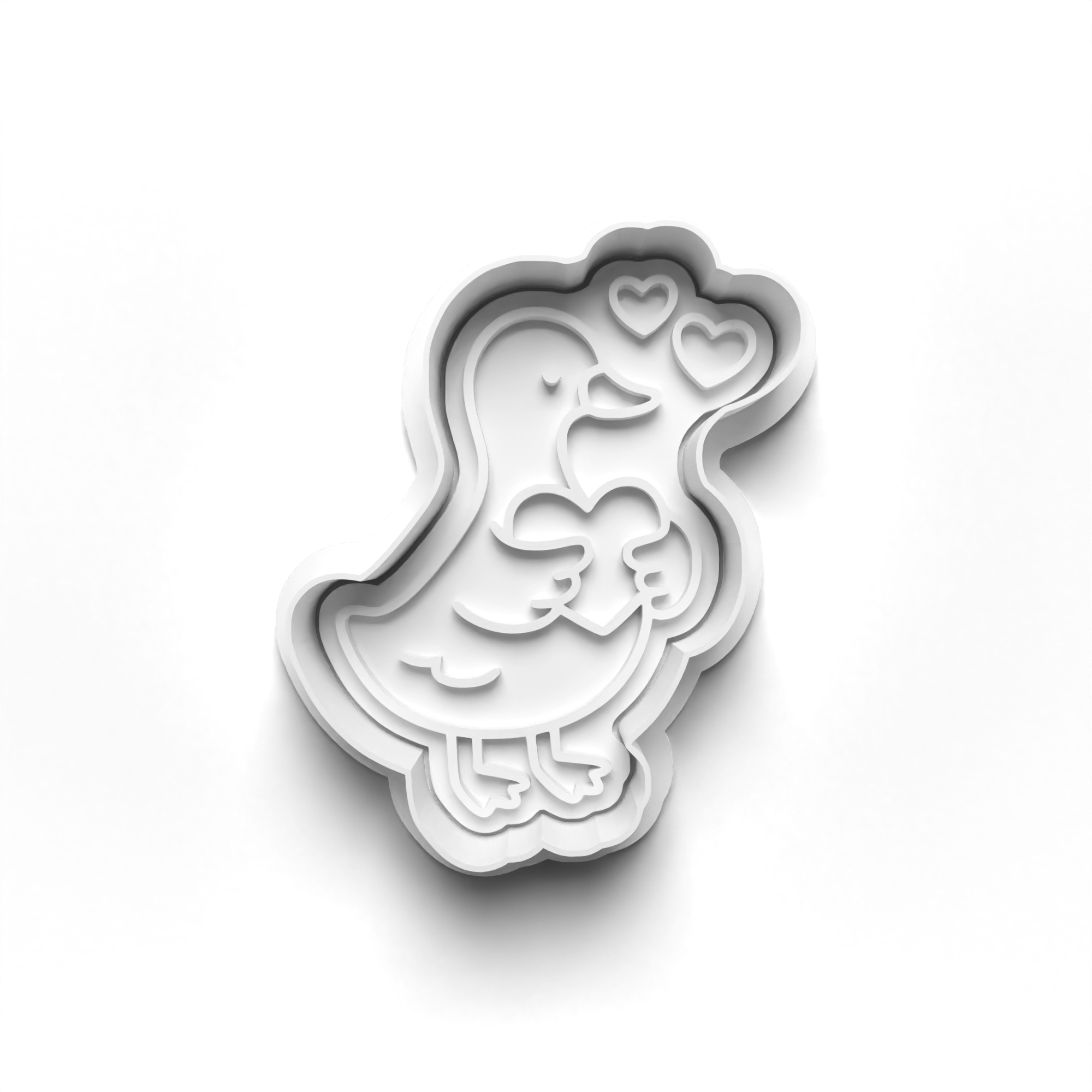 Goose In Love Theme Cookie Cutters Set + Stamps for Baking, Cookies, Crafts 1131