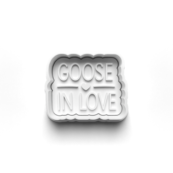 Goose In Love Theme Cookie Cutters Set + Stamps for Baking, Cookies, Crafts 1131